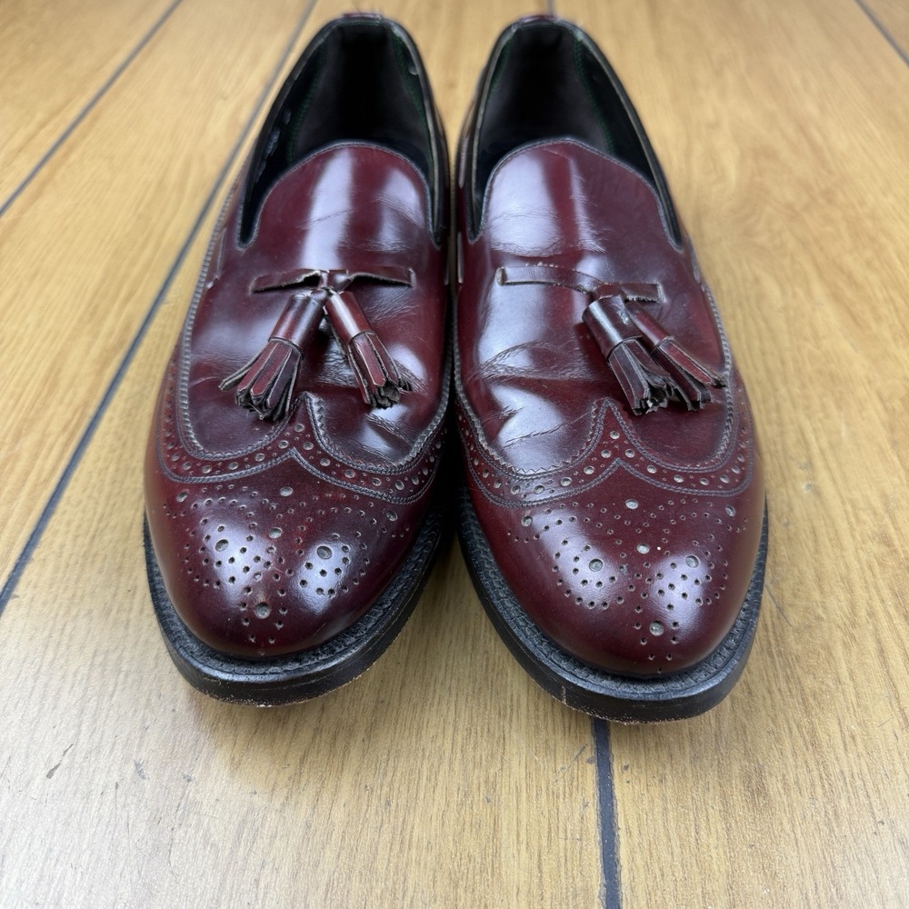 FLORSHEIM Royal Imperial WINGTIP TASSEL‎ LOAFERS BURGUNDY 93245 Mens 10 B EUC
